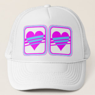 Corey Tiger 80s Vintage Heart & Stripes Trucker Hat