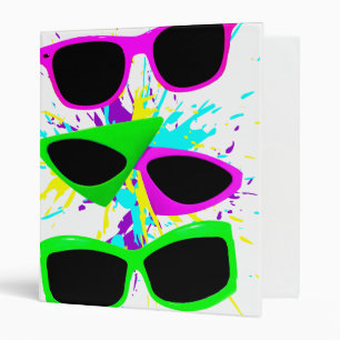 Corey Tiger 80s Vintage Neon Sunglasses Splatter Binder