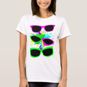 Corey Tiger 80s Vintage Neon Sunglasses Splatter T-Shirt