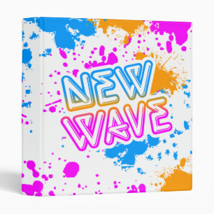 Corey Tiger 80s Vintage New Wave Neon Splatter Binder