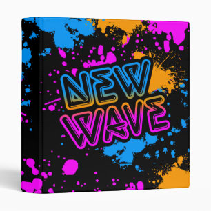Corey Tiger 80s Vintage New Wave Neon Splatter Binder