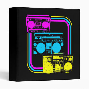 Corey Tiger 80s Vintage Old School Rap Boombox Binder