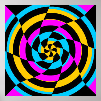 Corey Tiger 80s Vintage Op Art Poster
