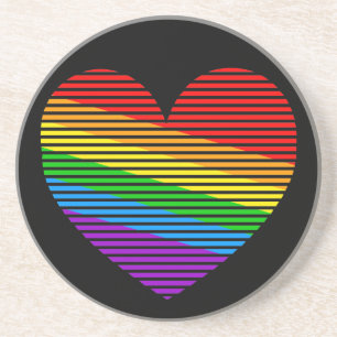Corey Tiger 80s Vintage Rainbow Stripe Coasters