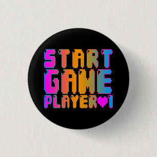 Corey Tiger 80s Vintage Start Game Player 1 Inch Round Button