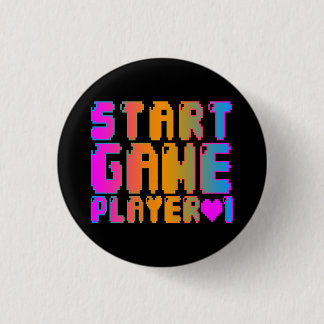 Corey Tiger 80s Vintage Start Game Player 1 Inch Round Button