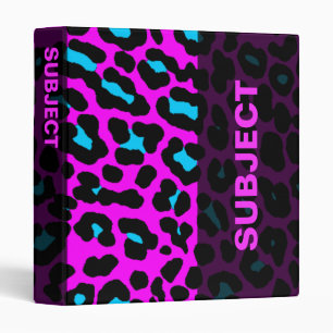 Corey Tiger 80s Vintage Style Pink Leopard Print Binder