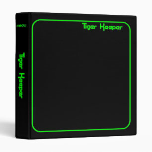 Corey Tiger 80s Vintage Tiger Keeper Black & Green Binder