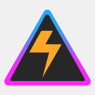 Corey Tiger 80s Zap Lightning Bolt Triangle Sticker