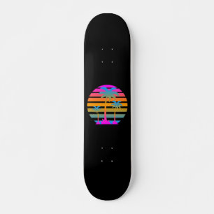COREY TIGER RETRO SUNSET PALM TREES SKATEBOARD