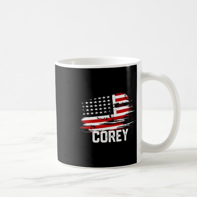 Corey Usa Flag Personalized 4th Of July Corey  Coffee Mug (Right)