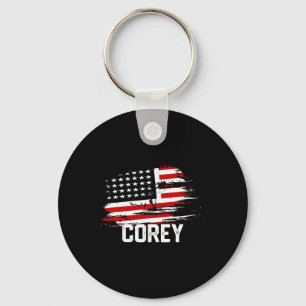 Corey Usa Flag Personalized 4th Of July Corey Keychain
