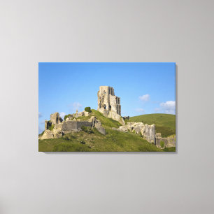 Corfe Castle, Corfe, Dorset, England Canvas Print