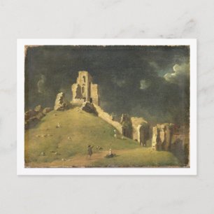 Corfe Castle, Dorset, 1764 (oil on canvas) Postcard