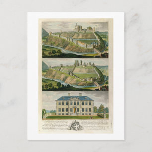 Corfe Castle in its original state, as a ruin, and Postcard