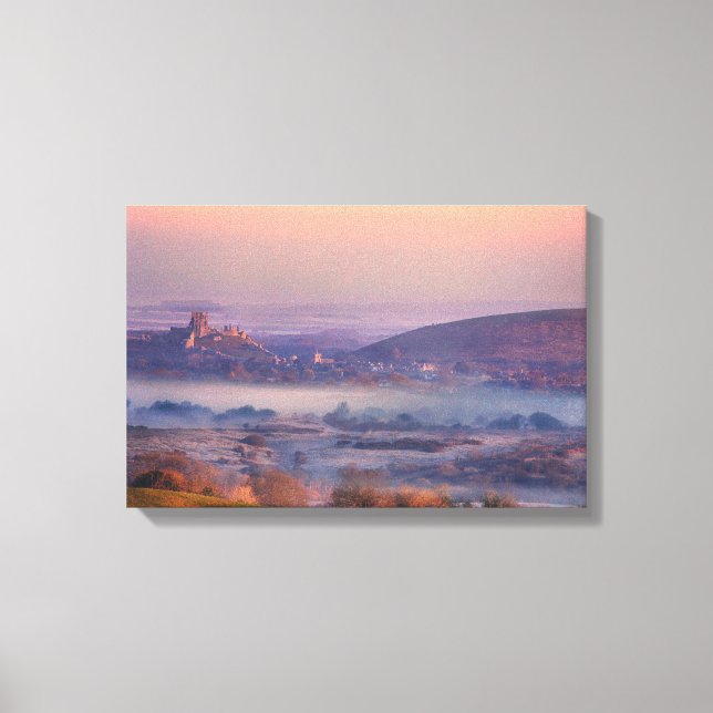Corfe Castle Sunrise Canvas Print (Front)