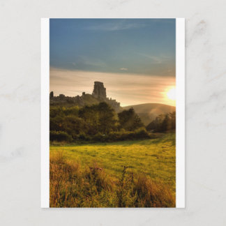 Corfe Castle Sunrise Postcard