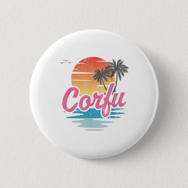 Corfu _1  2 inch round button (Front)