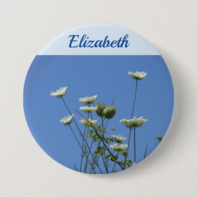 Corfu Cream Wildflowers  3 Inch Round Button (Front)
