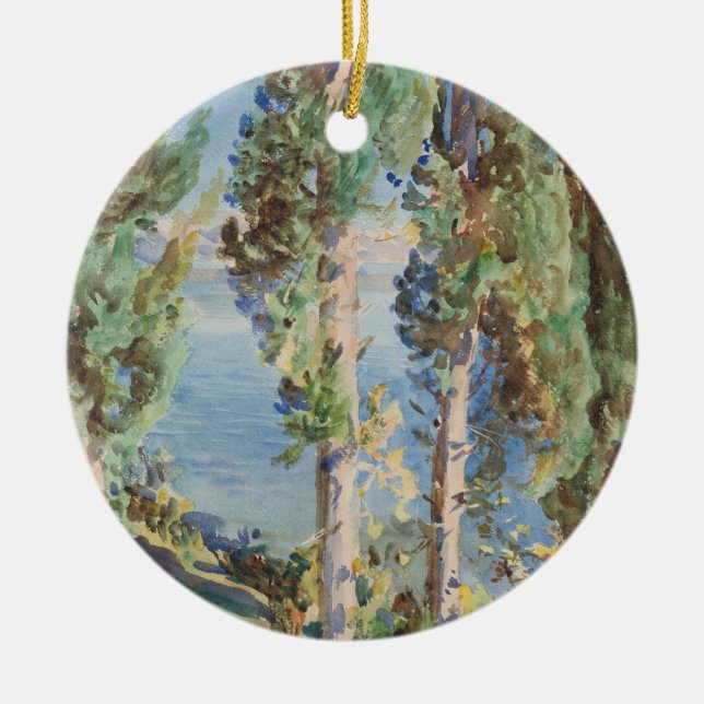 Corfu Cypresses by John Singer Sargent Ceramic Ornament (Front)