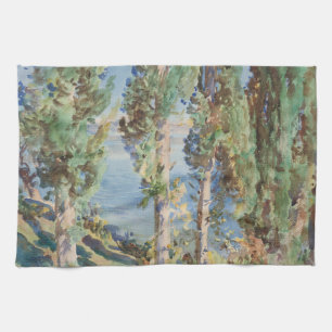 Corfu Cypresses by John Singer Sargent Kitchen Towel