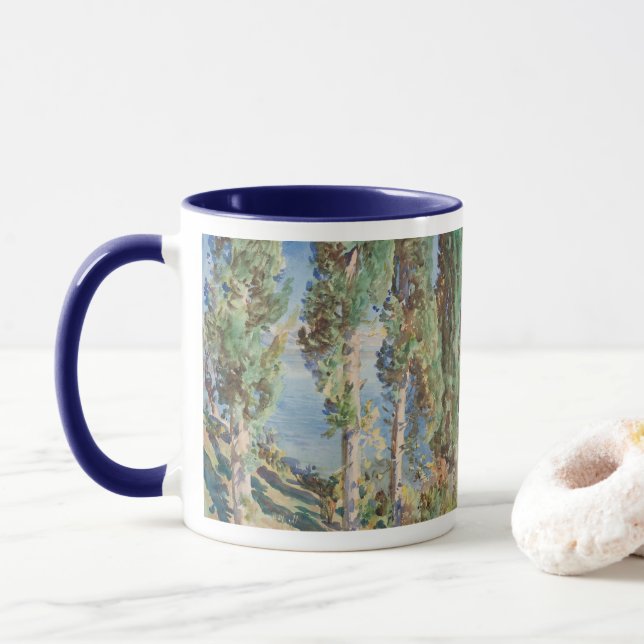 Corfu Cypresses by John Singer Sargent Mug (With Donut)