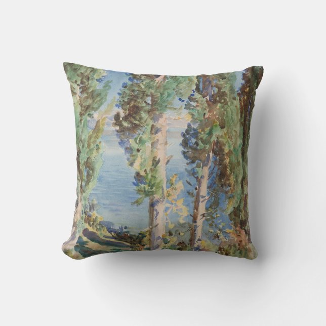 Corfu Cypresses by John Singer Sargent Throw Pillow (Front)