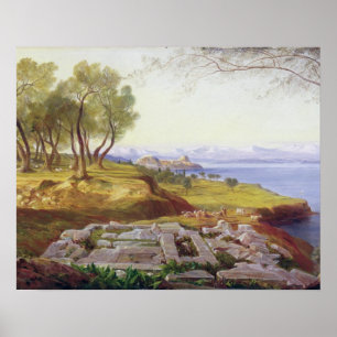Corfu from Ascension, c.1856-64 (oil on canvas) Poster