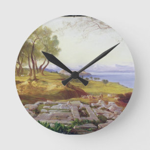 Corfu from Ascension, c.1856-64 (oil on canvas) Round Clock