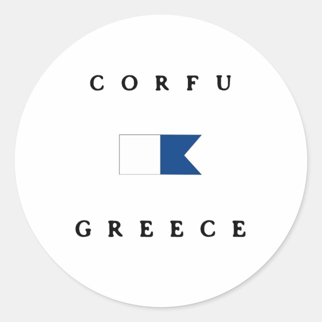Corfu Greece Alpha Dive Flag Classic Round Sticker (Front)