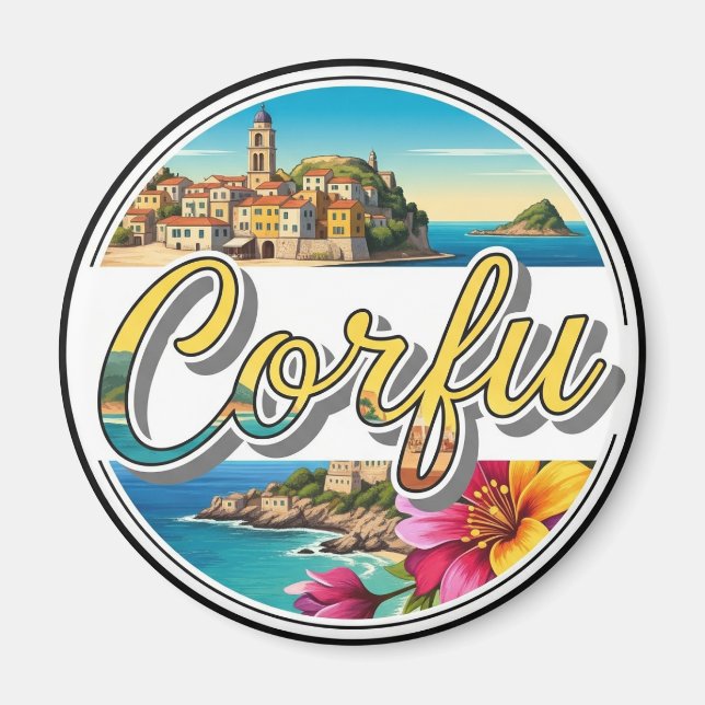 Corfu Greece Travel Magnet (Front)