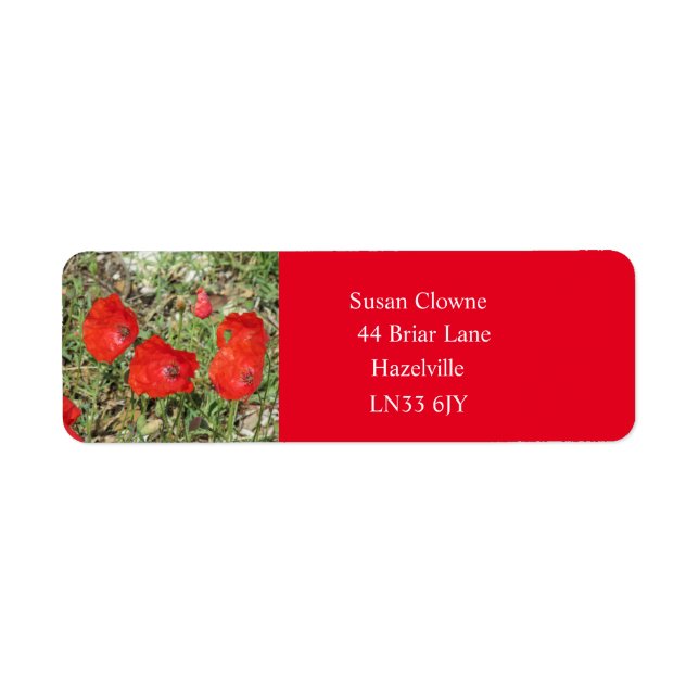 Corfu Red Poppies Return Address Labels (Front)