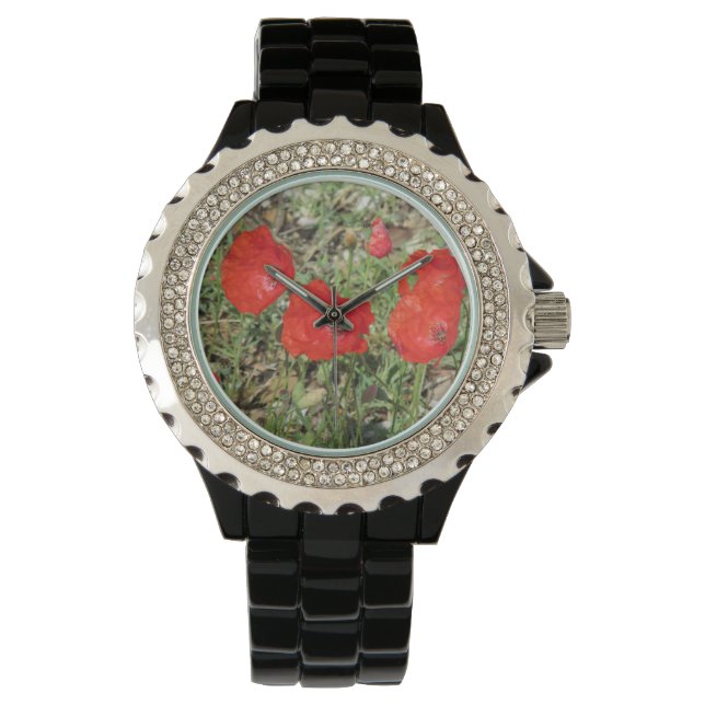 Corfu Red Poppies Watch (Front)