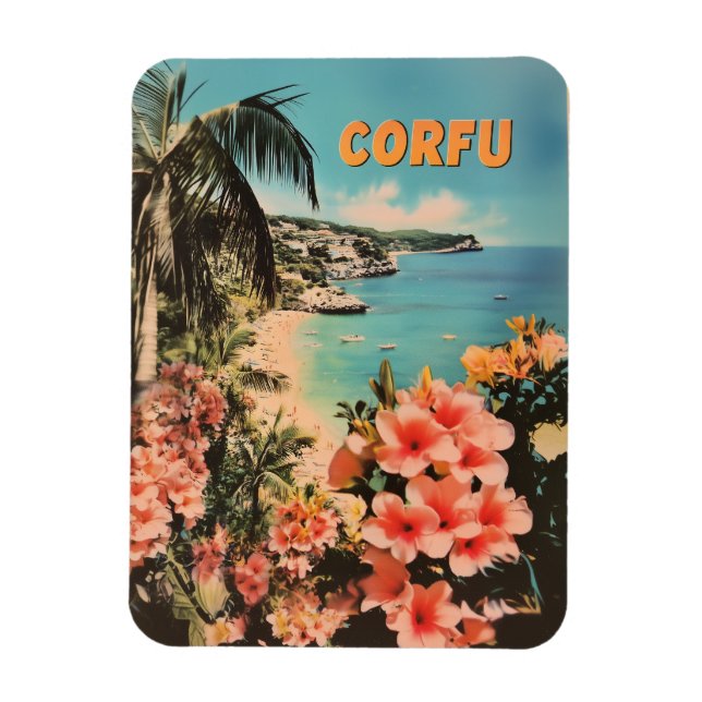 Corfu vintage magnet (Vertical)