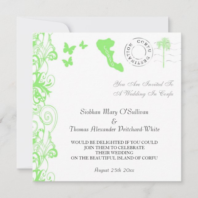 Corfu Wedding Invitation (Front)