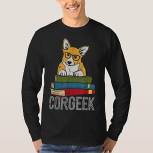 Corgeek Book Lover Welsh Corgi Funny Nerd Dog Love T-Shirt