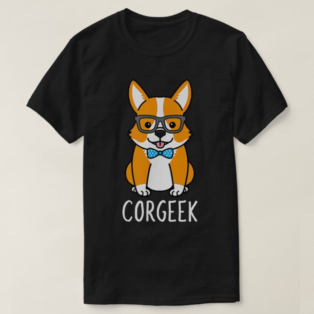 Corgeek Cute Corgi Dog T-Shirt (Design Front)