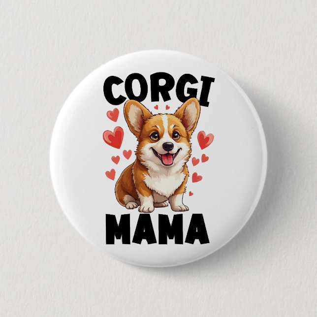 Corgi 2 Inch Round Button (Front)