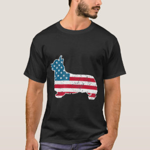 Corgi 4th Of July Dog    Men Women American Flag T-Shirt