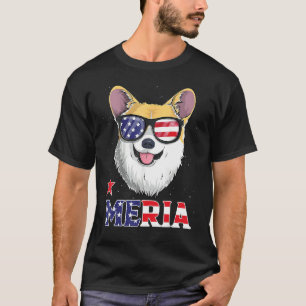 Corgi 4th of July Merica Men Women USA American F T-Shirt