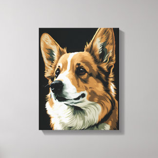 Corgi abstract portrait canvas print