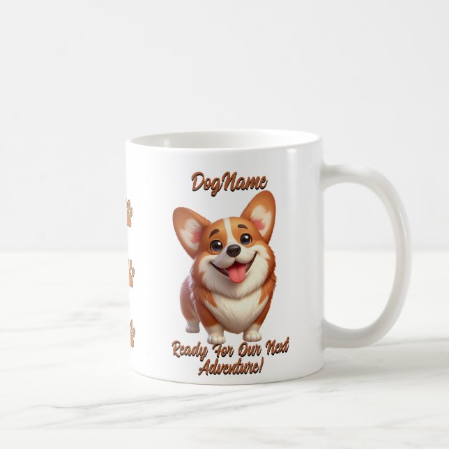 Corgi,  Add Dog's Name, Change Text Coffee Mug (Right)