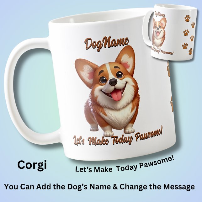 Corgi,  Add Dog's Name, Change Text Coffee Mug (Creator Uploaded)