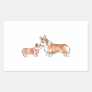 CORGI ADULT AND PUP STICKER