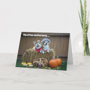 Corgi agriculteur et carte d'anniversaire d'épouse