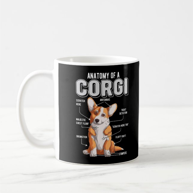 Corgi Anatomy Funny Dog Coffee Mug (Left)