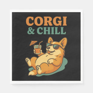Corgi and Chill Napkin