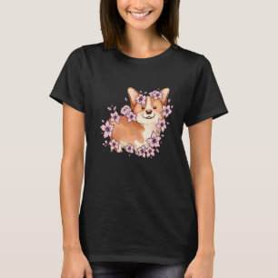 Corgi and  corgi with sakura and cherry blossom  1 T-Shirt