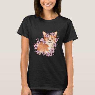 Corgi and  corgi with sakura and cherry blossom 5 T-Shirt