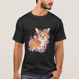 Corgi and  corgi with sakura and cherry blossom 5 T-Shirt